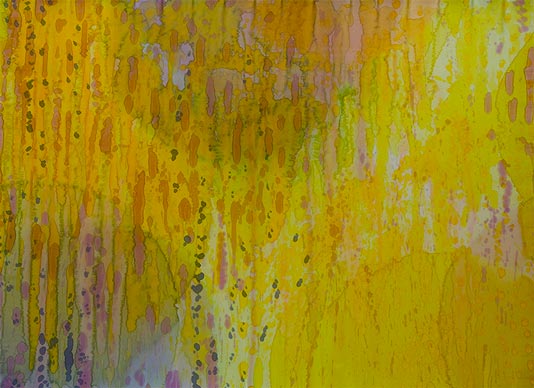 <strong> No. 1039:</strong>   Letni deszcz / tryptyk, część 2 / 2013 / błona -  malarstwo na jedwabiu / 110 x 130 cm